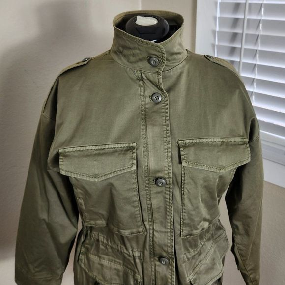 Joie NWT Olive Green Jenita Utility Jacket Size L NWT - Picture 4 of 16